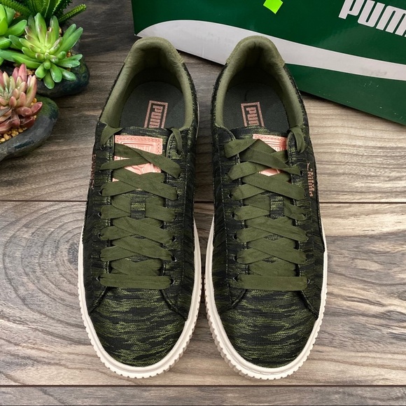 NIB Puma Basket Platform VR Sneaker Green 8 - Picture 5 of 13